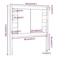 Vidaxl Čelo postele biele 96x4x100 cm masívna borovica