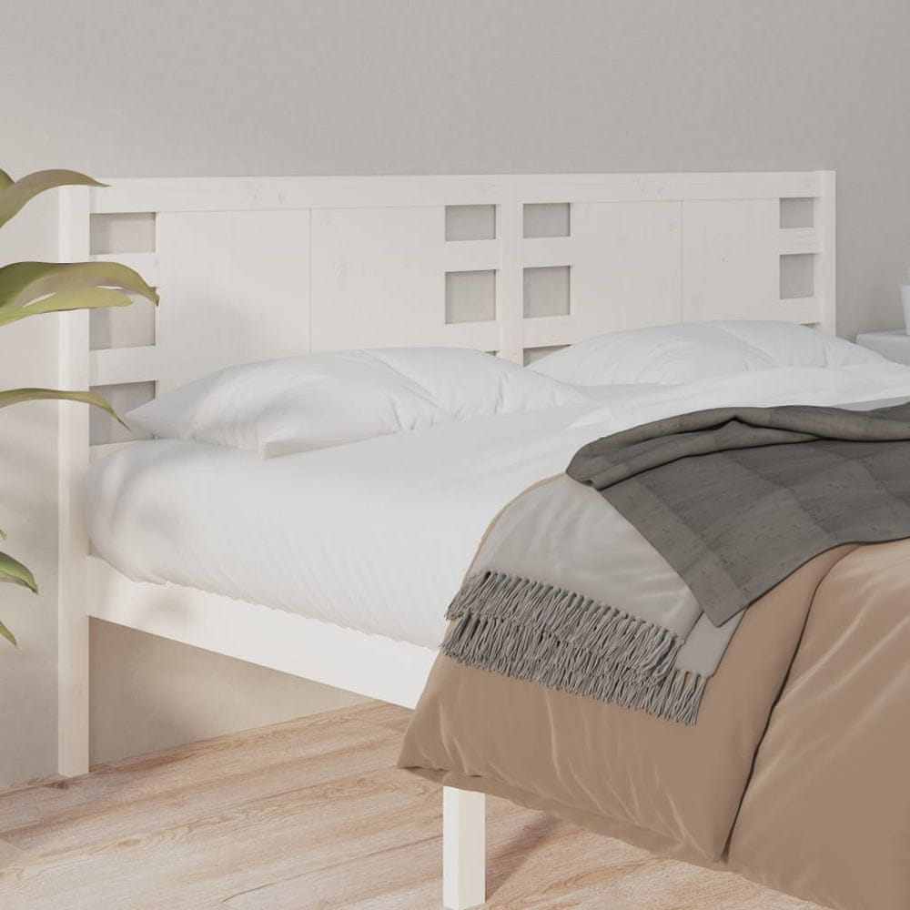 Vidaxl Čelo postele, biele, 186x4x100 cm, masívne borovicové drevo