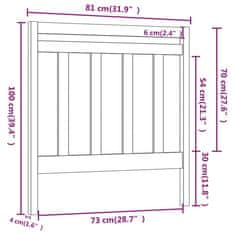 Vidaxl Čelo postele 81x4x100 cm masívna borovica