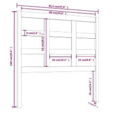 Vidaxl Čelo postele biele 95,5x4x100 cm masívna borovica