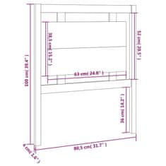 Vidaxl Čelo postele biele 80,5x4x100 cm masívna borovica