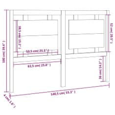 Vidaxl Čelo postele čierne 140,5x4x100 cm masívna borovica