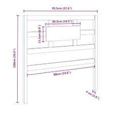 Vidaxl Čelo postele biele 95,5x4x100 cm masívna borovica