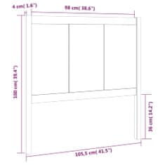 Vidaxl Čelo postele medovo-hnedé 105,5x4x100 cm masívna borovica