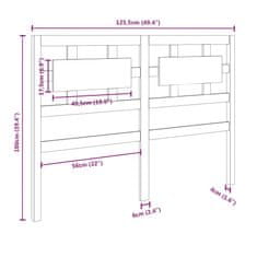 Vidaxl Čelo postele čierne 125,5x4x100 cm masívna borovica