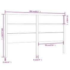 Vidaxl Čelo postele biele 206x4x100 cm masívna borovica