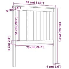 Vidaxl Čelo postele medovohnedé 81x6x101 cm masívna borovica