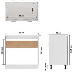 Vidaxl Skrinka pod umývadlo, dub sonoma sivá, 80x46x81,5 cm