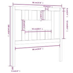 Vidaxl Čelo postele biele 96x4x100 cm masívna borovica