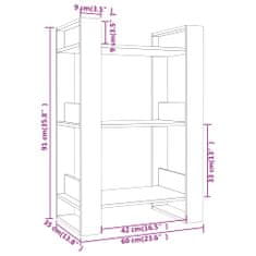 Vidaxl Knižnica/deliaca stena medovohnedá 60x35x91 cm masívna borovica