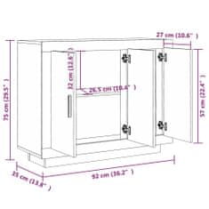 Petromila vidaXL Komoda dymový dub 92x35x75 cm spracované drevo