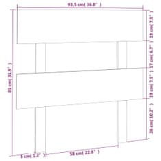 Vidaxl Čelo postele biele 93,5x3x81 cm masívna borovica