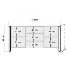 Hanah Home Komoda Arcas Tonya 160 cm hnedá