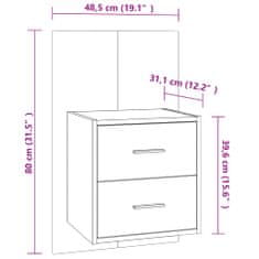 Vidaxl Nástenný nočný stolík, sivý dub sonoma, materiál na báze dreva