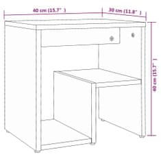 Vidaxl Nočné stolíky 2 ks sivé sonoma 40x30x40 cm spracované drevo