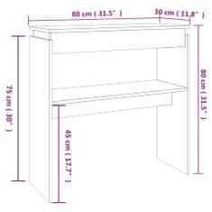 Vidaxl Konzolový stolík dymový dub 80x30x80 cm spracované drevo