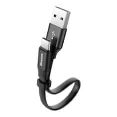 shumee Plochý kábel USB-C USB kábel s držiakom 2A 23CM čierny