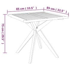 Petromila vidaXL Záhradný stôl 85x85x75 cm akáciový masív