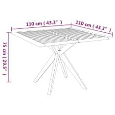 Petromila vidaXL Záhradný stôl 110x110x75 cm akáciové masívne drevo
