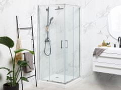 Beliani Strieborný sprchový kút z tvrdeného skla 80 x 80 x 185 cm TELA