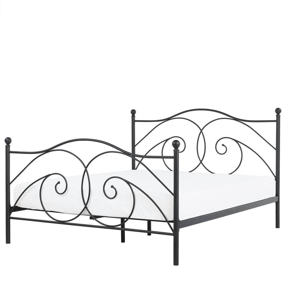 Beliani Kovová posteľ 140 x 200 cm čierna DINARD