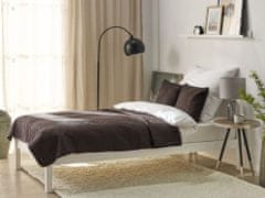 Beliani Súprava posteľnej prikrývky a vankúšov 140 x 210 cm hnedá RAYEN
