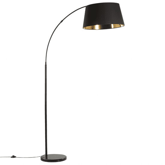 Beliani Stojaca lampa čierna / medená YABUS