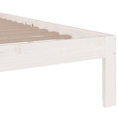 Vidaxl Rám postele, biely, masívne drevo, 120x190 cm, dvojlôžko