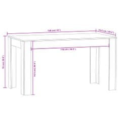 Petromila vidaXL Jedálenský stôl hnedý dub 140x74,5x76 cm spracované drevo