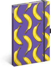 Poznámkový blok - Banány, linajkovaný, 13 × 21 cm
