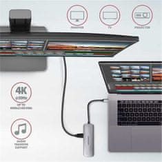 AXAGON multifunkční hub, USB 3.2 Gen 1,2x USB-A, HDMI, SD/microSD, PD 100W