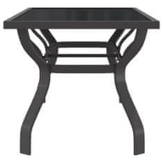 Vidaxl Záhradný stôl sivo-čierny 180x80x70 cm oceľ a sklo