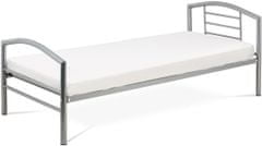 Autronic Posteľ jednolôžková 90x200 cm, kovová šedý lesk BED-1900 SIL