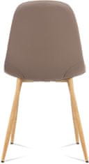 Autronic Jedálenská stolička, cappuccino látka-ekokoža, kov dub CT-391 CAP2