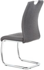 Autronic Jedálenská stolička, sivá látka-ekokoža, chróm DCL-405 GREY2