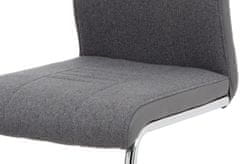 Autronic Jedálenská stolička, sivá látka-ekokoža, chróm DCL-405 GREY2