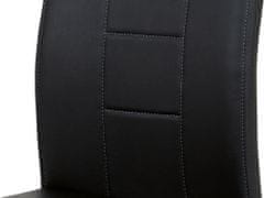 Autronic Jedálenská stolička čierna koženka / chróm DCL-411 BK