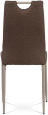 Autronic Jedálenská stolička, hnedá látka, kov cappuccino lesk DCL-393 BR2