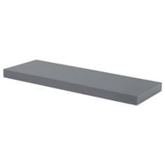 Autronic Polička nástenná 60 cm, MDF, farba šedý vysoký lesk, balené v ochrannej fólii P-001 GREY