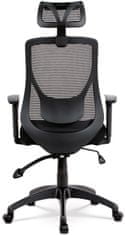 Autronic Kancelárska stolička, synchrónne mach., čierna MESH, plast. kríž KA-A186 BK