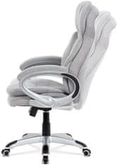 Autronic Kancelárska stolička, šedá látka, kríž plast strieborný, hojdacia mechanizmus KA-G198 SIL2