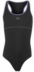 Slazenger - Basic Swimsuit Girls - Black/Purple - 11-12(LG)