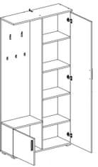 CASARREDO Predsieňová stena CUBA ( vešiak, botník, zrkadlo, skriňa )