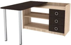 CASARREDO Písací stôl HELIOS dub sonoma/wenge mágia