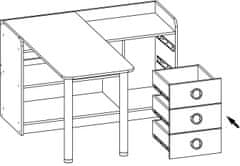 CASARREDO Písací stôl HELIOS dub sonoma/wenge mágia