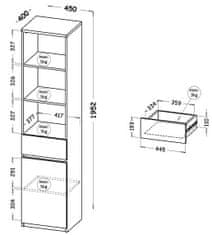 CASARREDO Regál ARITZO 03 1D1S výber farieb