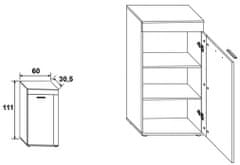 CASARREDO Obývacia stena VITO sonoma/wenge