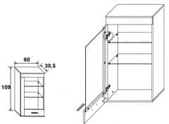 CASARREDO Obývacia stena VITO sonoma/wenge