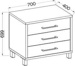 CASARREDO Komoda 3S ROMANIA dub artisan