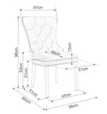 CASARREDO Jedálenská čalúnená stoličky MARKUS VEĽVET čierna / čierna